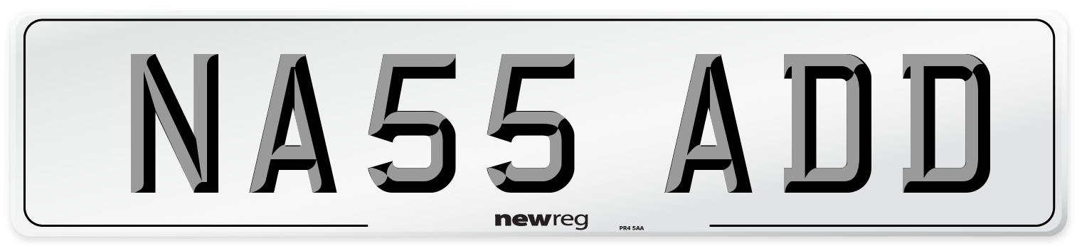 NA55 ADD Number Plate from New Reg
